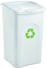 Koš odpadkový na tříděný odpad BEGRENN, 50 l, 37x37x56 cm, bílý - Vybavení pro dům a domácnost Koše odpadkové, na prádlo, nákupní