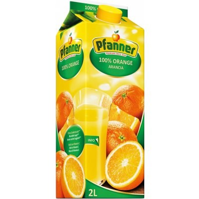 Džus pomeranč 100% 2 l, Pfanner - Delikatesy, dárky Káva, čaj, nealkoholické nápoje