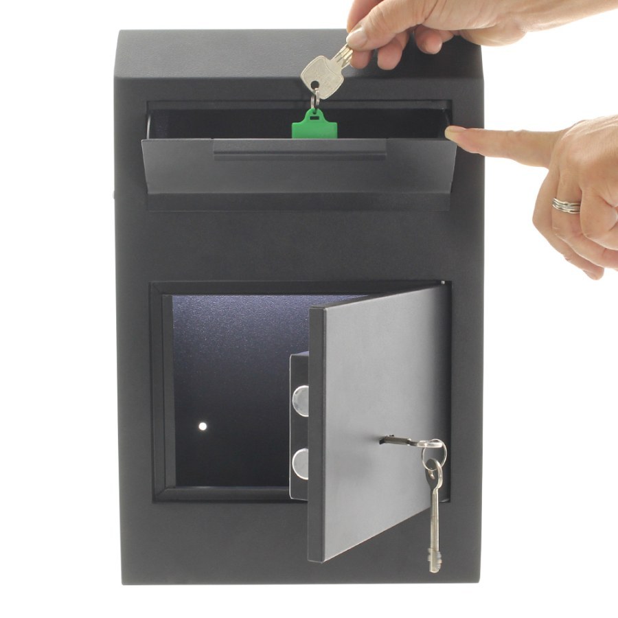 Sejf s vhazovacím mechanismem černý, Rottner Cashmatic Basic - Vybavení pro dům a domácnost Schránky, pokladny, skříňky Pokladny, trezory