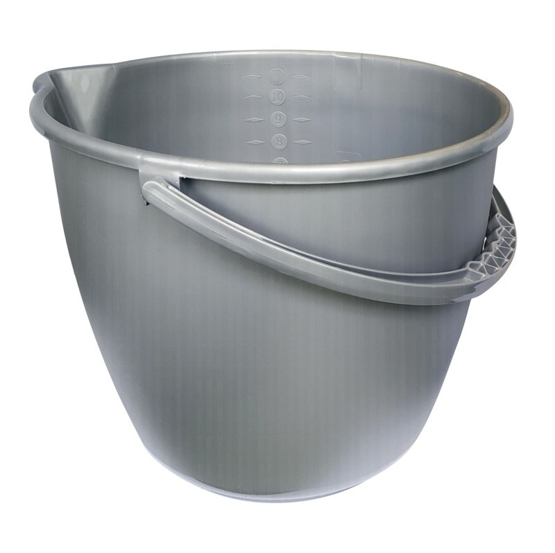 Vědro 11 l kulaté LABUŤ stříbrné s výlevkou a měrkou - Pomůcky ochranné a úklidové Pomůcky úklidové Vědra, kbelíky
