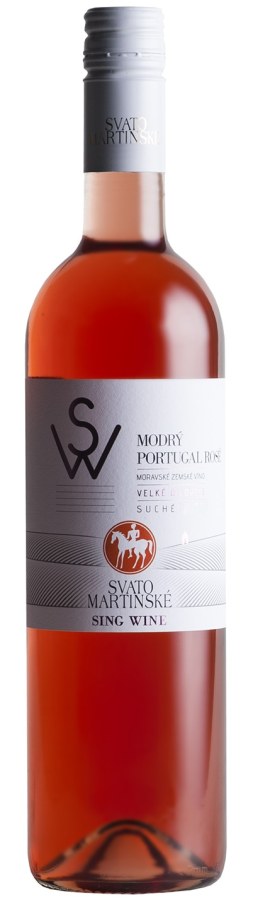Víno Svatomartinské Modrý Portugal rosé 2023 MZV suché, 0,75 l č. š. 09-23 alk. 11,5% - Víno tiché Tiché Růžové
