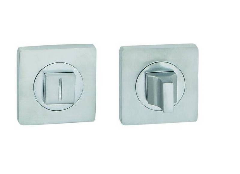 Rozeta samostatná WC SET 55x55 mm hranatá OCN (BI) - Kliky, okenní a dveřní kování, panty Kování dveřní Kování dveřní rozety, kličky