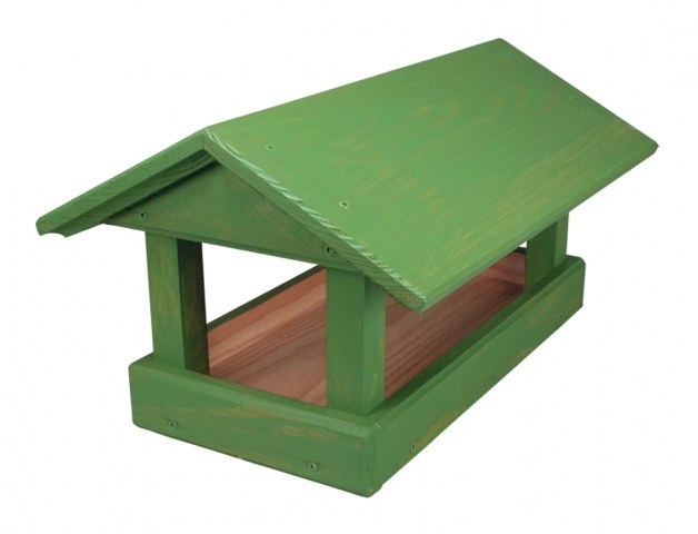 Krmítko dřevěné č.12 24 x 40 x 20 cm zelené - Vybavení pro dům a domácnost Nábytek zahradní, květináče, truhlík