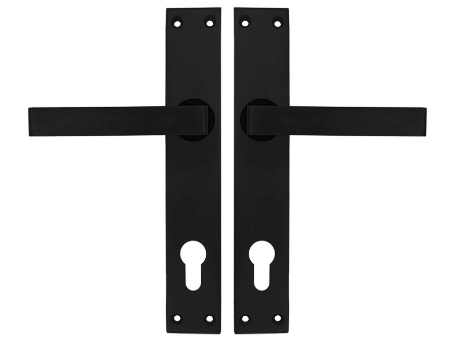 Kování dveřní 26102 klika/klika 90 mm vložka hliník černá mat blistr ESO - Kliky, okenní a dveřní kování, panty Kování dveřní Kování dveřní mezip. hliník, bez PÚ