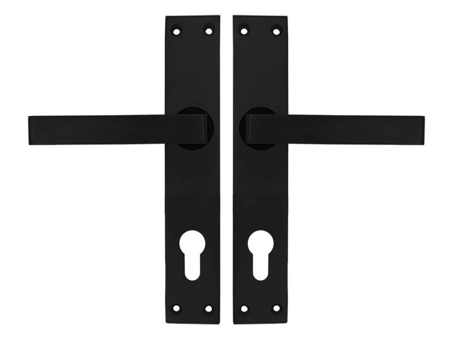 Kování dveřní K 488 klika/klika 72 mm vložka hliník černá mat blistr ESO - Kliky, okenní a dveřní kování, panty Kování dveřní Kování dveřní mezip. hliník, bez PÚ