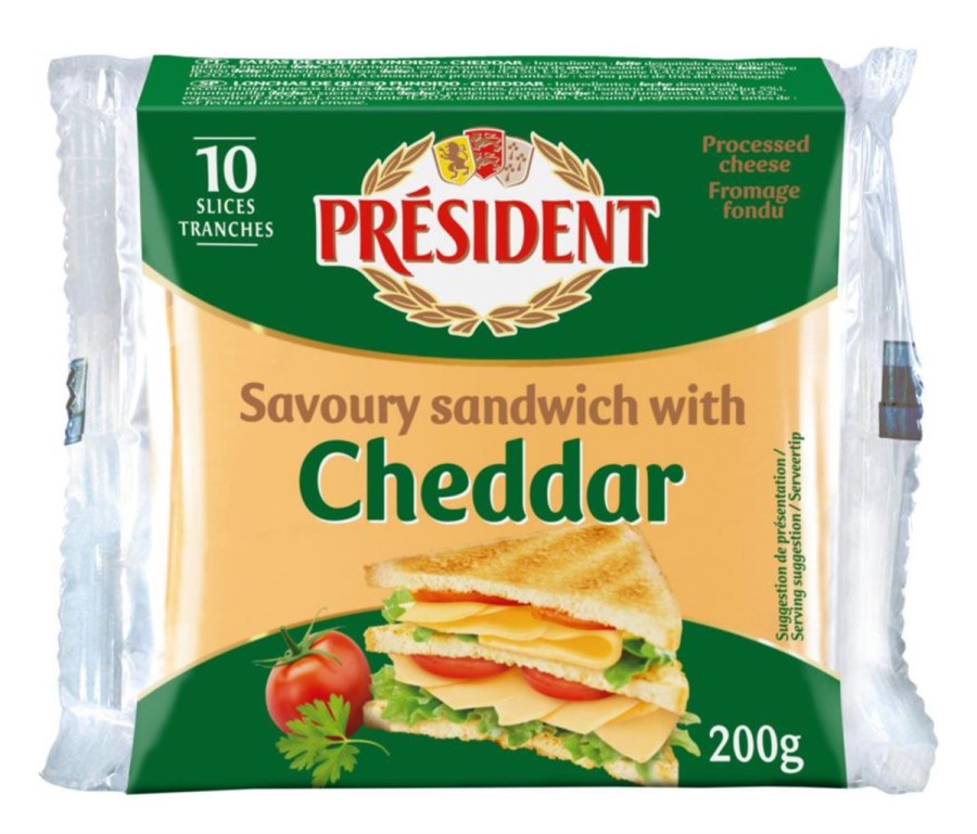 Sýr cheddar tavené plátky, sandwich 200 g PRÉSIDENT - Delikatesy, dárky Ostatní
