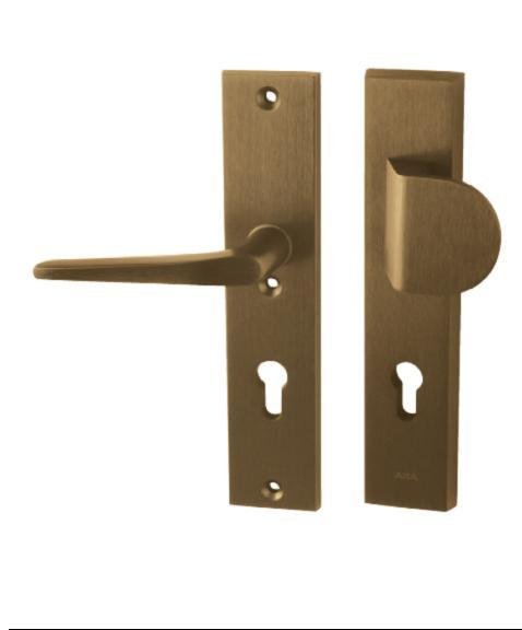 Kování bezpečnostní ATLAS 72 mm, vložka, klika+madlo F4 bronzový elox - Kliky, okenní a dveřní kování, panty Kování dveřní Kování dveřní bezpečnostní
