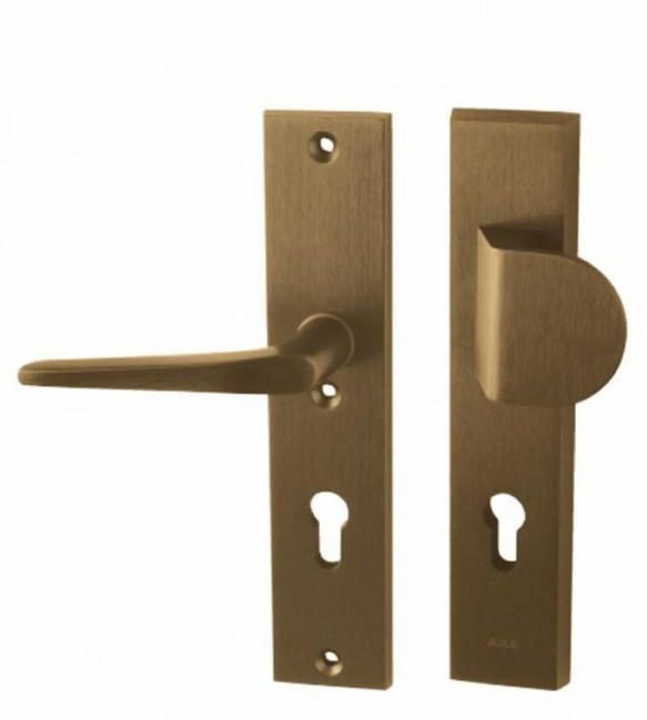 Kování bezpečnostní ATLAS PLUS klika/madlo 72 mm vložka bronzový elox F4 - Kliky, okenní a dveřní kování, panty Kování dveřní Kování dveřní bezpečnostní