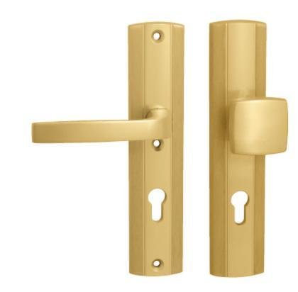 Kování bezpečnostní LINIA PRESTIGE klika/madlo 72 mm vložka zlatý elox F3 - Kliky, okenní a dveřní kování, panty Kování dveřní Kování dveřní bezpečnostní