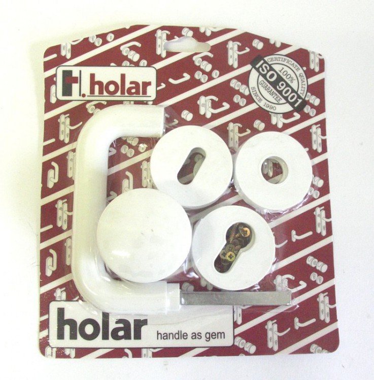 Kování rozetové HOLAR klika/koule klíč, vložka bílá (1005) - Kliky, okenní a dveřní kování, panty Kování dveřní Kování dveřní mezip. plast