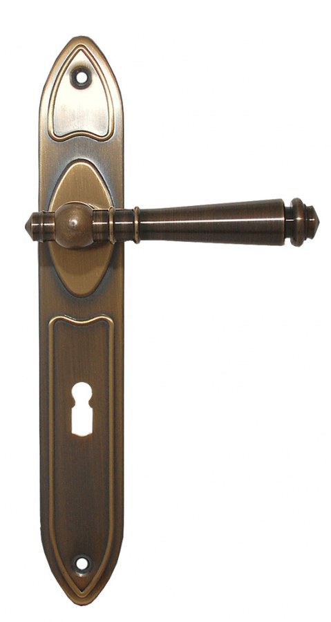 Kování interiérové TRADITION klika/klika 72 mm klíč starobronz - Kliky, okenní a dveřní kování, panty Kování dveřní Kování dveřní mezip. bronz, čni