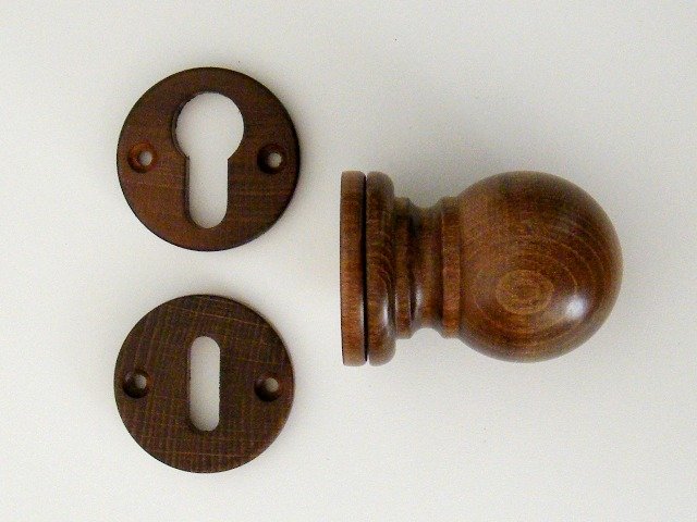 Koule NORA + rozeta na klíč hnědá - Kliky, okenní a dveřní kování, panty Kování dveřní Kování dveřní dřevo