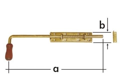 Zástrč pružinová WSP 150 s dřevěnou koncovkou 150x50mm Zástrč pružinová WSP 150 s dřevěnou koncovkou 150x50mm - Kliky, okenní a dveřní kování, panty Petlice, zástrče, pojistné řetízky