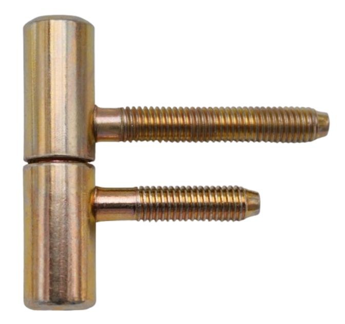 Závěs dveřní 60/10 M8/50 M8/34,5 kompletní závěs, pravo-levý, zinek žlutý ~ - Kliky, okenní a dveřní kování, panty Závěsy (panty) Závěsy dveřní