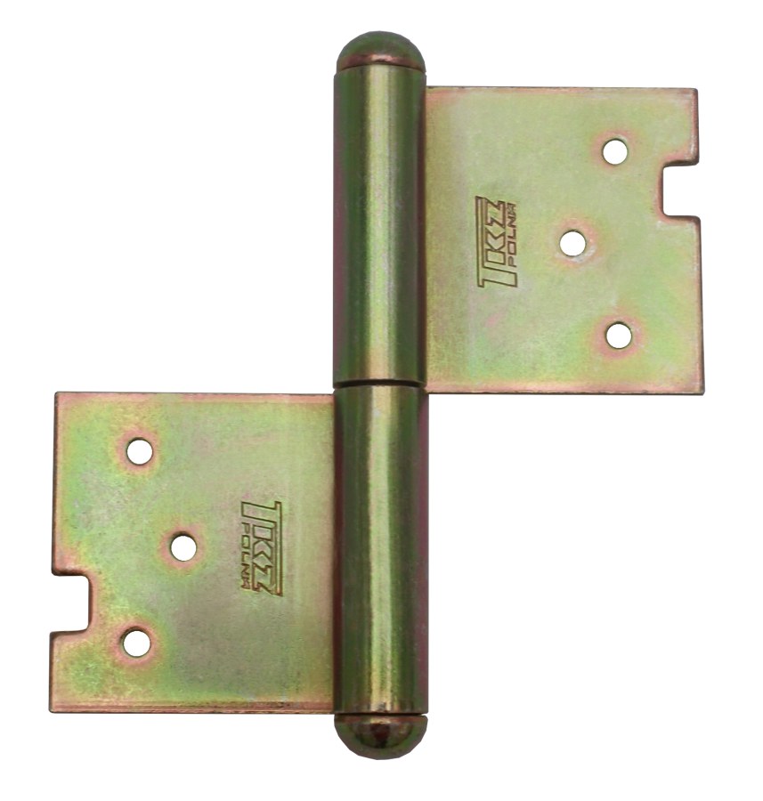 Závěs dveřní 100 L kompletní závěs, levý, zinek žlutý Závěs dveřní 100 L kompletní závěs, levý, zinek žlutý - Kliky, okenní a dveřní kování, panty Závěsy (panty) Závěsy dveřní