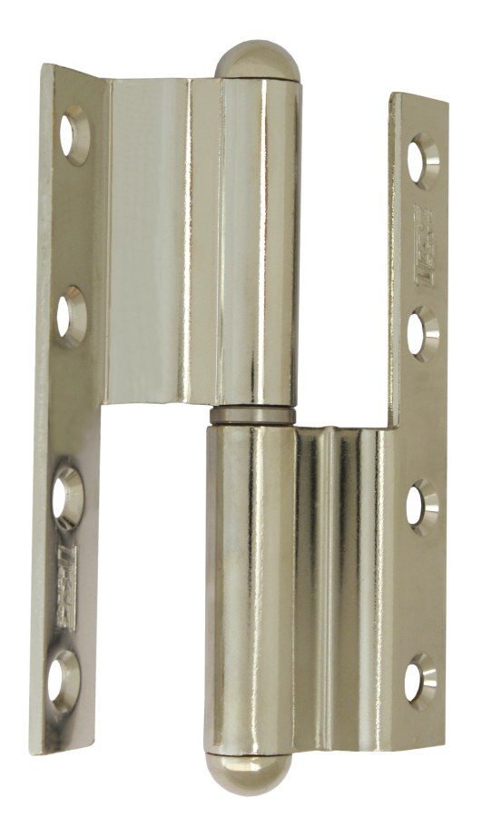 Závěs dveřní 120 L lomený kompletní závěs, levý, nikl lesklý - Kliky, okenní a dveřní kování, panty Závěsy (panty) Závěsy dveřní