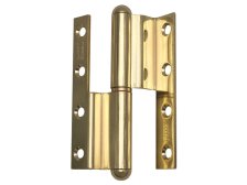 Závěs dveřní 120 P lomený kompletní závěs, pravý, pomosaz lesklá