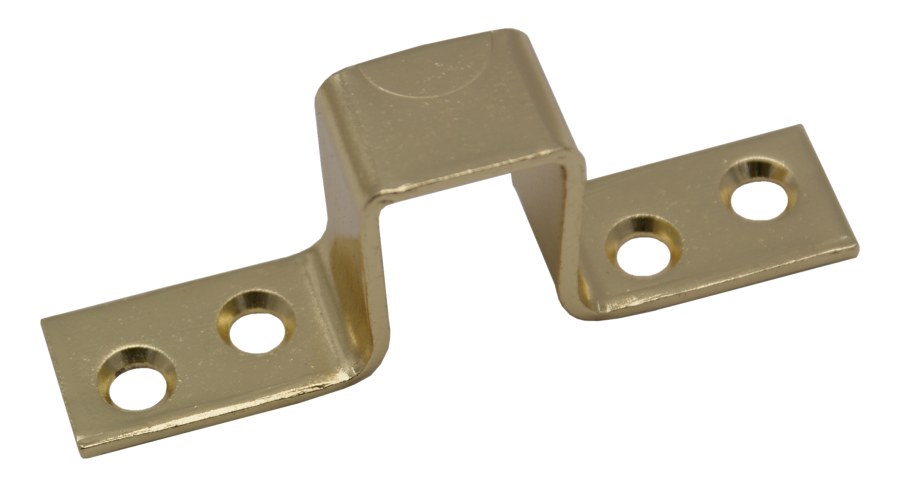 Skoba okenní 25 mm pomosaz lesklá - Kliky, okenní a dveřní kování, panty Kování okenní Obrtlíky, skoby, okenní přísl.