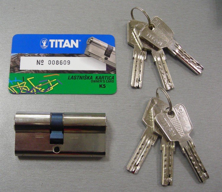 Vložka TITAN K5 35+35 70 6kl. - Vložky,zámky,klíče,frézky Vložky cylindrické Vložky bezpečnostní
