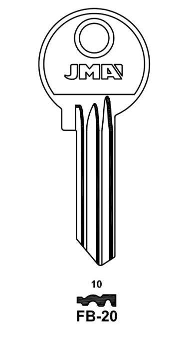 Klíč JMA 10/FB-20 - Vložky,zámky,klíče,frézky Klíče odlitky Klíče cylindrické