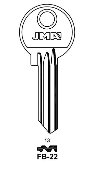 Klíč JMA 13/FB-22 - Vložky,zámky,klíče,frézky Klíče odlitky Klíče cylindrické