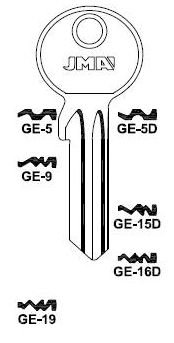 Klíč JMA GE-5D, GE10D (GEGE AP1000) balení 50 ks - Vložky,zámky,klíče,frézky Klíče odlitky Klíče cylindrické