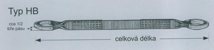 Pás zvedací HB nosnost 3 t délka 2 m oko-oko - Zavírače, zvedací a vázací technika Vázací technika Smyčky zvedací