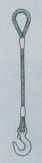 Oko-hák lano ocel.pr.14mm,dl.1m - Zavírače, zvedací a vázací technika Vázací technika Řetězy zvedací