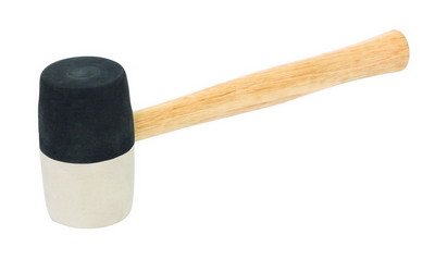 Palice gumová černobílá 65 mm 34 cm násada dřevo