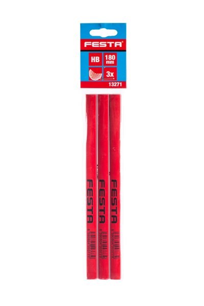 Tužka tesařská 180 mm HB, sada 3 ks Tužka tesařská 180 mm HB, sada 3 ks - Zednické nářadí, zahrada, nádoby Nářadí a pomůcky zednické Šňůry, značkovače, olovnice