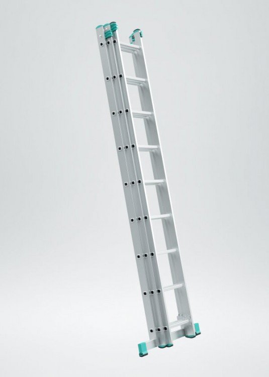 Žebřík trojdílný univerzální 3 x 10 příček, 2,86/6,26 m EUROSTYL - Žebříky, manipul.technika, kolečka Žebříky Žebříky hliníkové