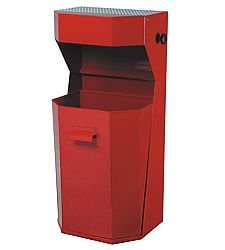 Koš odpadkový s popelníkem 50 l červený - Vybavení pro dům a domácnost Koše odpadkové, na prádlo, nákupní