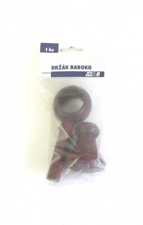 Držák BAROKO mahagon - Vybavení pro dům a domácnost Zastíňovací prvky Skřipce, běžce, kroužky a přísl.