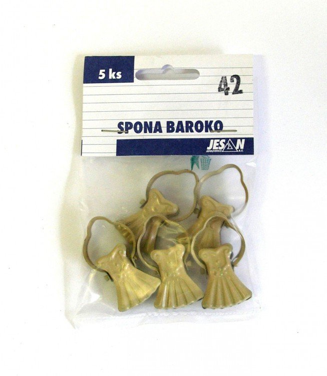 Spona BAROKO béžová balení 5ks - Vybavení pro dům a domácnost Zastíňovací prvky Skřipce, běžce, kroužky a přísl.
