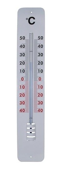 Teploměr venkovní hliníkový bílý 285 x 70 mm - Vybavení pro dům a domácnost Teploměry