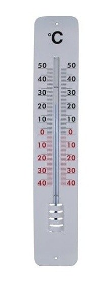 Teploměr venkovní hliníkový bílý 450 x 80 mm - Vybavení pro dům a domácnost Teploměry