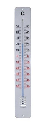 Teploměr nástěnný hliníkový bílý 620 x 90 mm - Vybavení pro dům a domácnost Teploměry