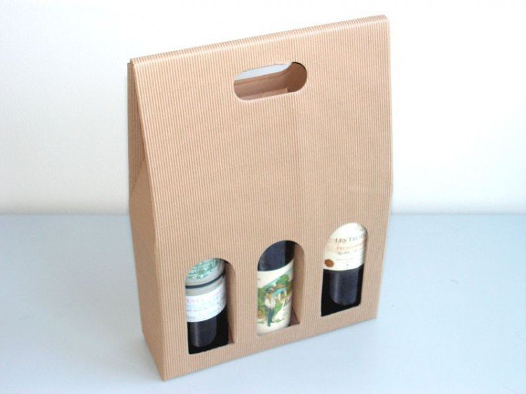 Box papírový na víno-3 lahve DKV71115 - Obaly na víno, příslušenství Obaly a stojany na víno