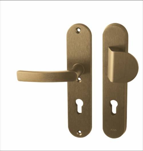 Kování bezpečnostní BETA klika/madlo 72 mm vložka bronzový elox F4 - Kliky, okenní a dveřní kování, panty Kování dveřní Kování dveřní bezpečnostní