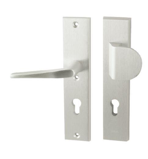 Kování bezpečnostní ATLAS 2 klika/madlo 72 mm vložka F1 stříbrný elox - Kliky, okenní a dveřní kování, panty Kování dveřní Kování dveřní bezpečnostní