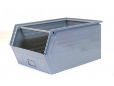 Bedna ukládací zkosená 63 kg 400 x 600 x 300 mm šedá RAL 7037