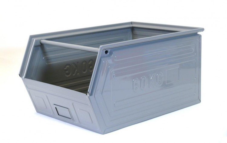 Bedna ukládací zkosená 63 kg 400 x 600 x 300 mm šedá RAL 7037 Bedna ukládací zkosená 63 kg 400 x 600 x 300 mm šedá RAL 7037 - Vybavení pro dům a domácnost Schránky, pokladny, skříňky Bedny, boxy ukládací, skříňky