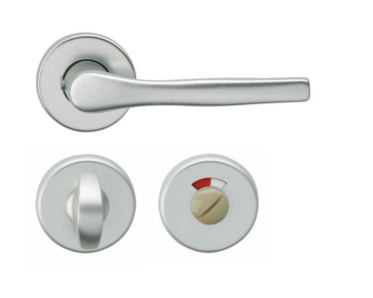 Kování rozetové MONET-R klika/klika WC stříbrný elox F1 (N20NP) - Kliky, okenní a dveřní kování, panty Kování dveřní Kování dveřní mezip. hliník, bez PÚ
