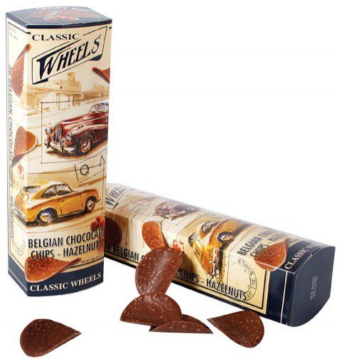 Wheels Chocolate Chips Hazelnuts 125g Wheels Chocolate Chips Hazelnuts 125g - Delikatesy, dárky Čokolády, bonbony, sladkosti