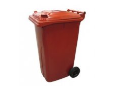 Nádoba plastová - popelnice 240 l červená 0005-6