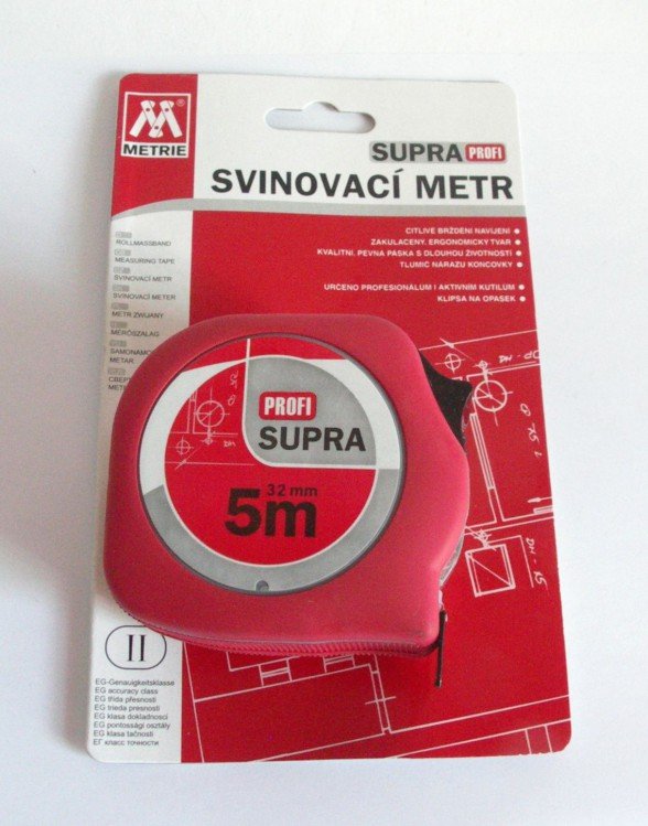 Metr svinovací 5 m/32 mm SUPRA EECII (balení 12 ks) - Nářadí ruční a elektrické, měřidla Měřidla Metry svinovací