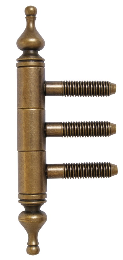 Závěs třídílný 14 x 60 UR50 M8/34,5 kompletní závěs, pravo-levý, stará mosaz - Kliky, okenní a dveřní kování, panty Závěsy (panty) Závěsy dveřní