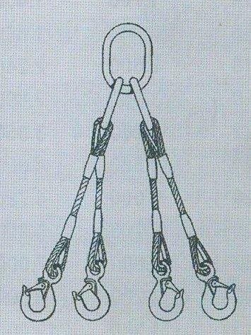 4-hák lan.pr.18mm, 2,0m - Zavírače, zvedací a vázací technika Vázací technika Smyčky zvedací
