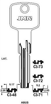 Klíč JMA CI-48 - Vložky,zámky,klíče,frézky Klíče odlitky Klíče cylindrické