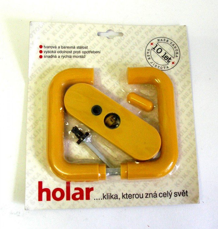 Kování interiérové HOLAR klika/klika s páčkou žlutá